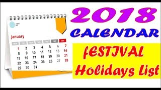 2018 calendar with holidays [upl. by Sale161]