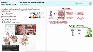 Q73  Genetic Disorders – NEET 2023 Guide to Botany [upl. by Tessi]