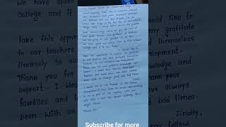 Farewell speech for School and College in English englishessay handwriting susrangoli [upl. by Niotna]