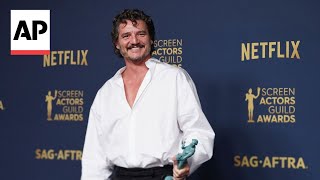 Pedro Pascal SAG Award 2024 winner praises friend Colman Domingo [upl. by Laroc]