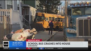 School bus crashes into home in Dorchester [upl. by Pulchia]