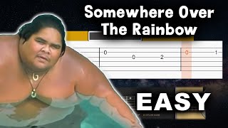 Somewhere Over The Rainbow  Israel Kamakawiwoole  EASY Guitar tutorial TAB AND CHORDS [upl. by Aizan361]