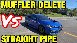 Subaru WRX Turbo MUFFLER DELETE Vs STRAIGHT PIPE [upl. by Nodanrb]