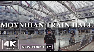 Moynihan Train Hall NYC Virtual Walk2021  4K New York Walking Tour Travel Guide with City Sounds [upl. by Ahtimat]