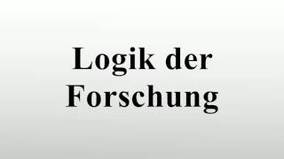 Logik der Forschung [upl. by Einwat]