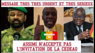 SEKOU TOUNKARA  URGENT ASSIMI ne vas pas a LINVITATION de la CEDEAO  Cest un piege [upl. by Snevets]