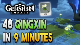 Qingxin Locations  Fast and Efficient  Xiao Ascension Materials 【Genshin Impact】 [upl. by Annayak]