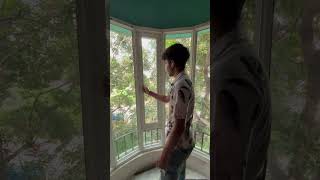 Round shape balcony covered by aluminium chanel for dust and soundbalcony glass viralvideo [upl. by Reiser783]