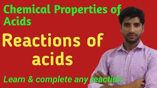 chemical properties of acids  chemical reactions of acids [upl. by Kcirde]