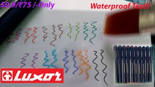 LUXOR Finewriter 05 Assorted Colors Fineliner Pen Pack 10WATERPROOF Test 09₹75 4k unboxing [upl. by Orva]