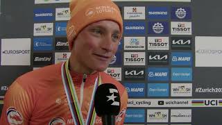 Mathieu van der Poel  Interview at the finish  World Championships Road Race Zürich 2024 [upl. by Derina]