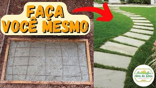 Como fazer e colocar PISANTES de concreto para o seu jardim RÁPIDO E BARATO [upl. by Xirdnek]