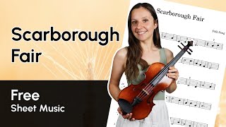 Scarborough Fair Violin Tutorial with Free Sheet Music and Accompaniment [upl. by Yeltnerb335]