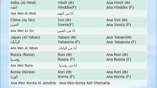 Learn Arabic Countries amp Nationalities in Arabic Lesson 8 [upl. by Teak]