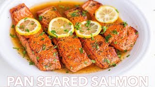 Easy Pan Seared Salmon Recipe with Lemon Butter [upl. by Lizned767]