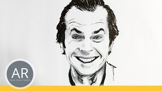 Gesichter malen Porträt von Jack Nicholson zeichnen Mappenkurs Kunst [upl. by Harmaning772]