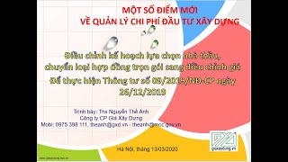 Chuyển sang loại hợp đồng điều chỉnh giá cho các gói thầu thực hiện theo Thông tư số 092019TTBXD [upl. by Akcirehs]