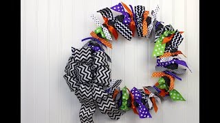 DIY Projects Halloween Ribbon Wreath [upl. by Gabler386]