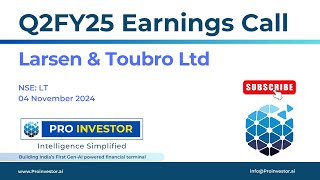 Larsen amp Toubro Ltd Q2FY25 Earnings Conference Call  earningcall concall lt larsenandtoubro [upl. by Seldon]