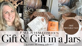 Fall amp Halloween Gift and Gift in a Jar Ideas  5 Cute Ideas with Free Printable Tags  2024 [upl. by Olegnaed354]