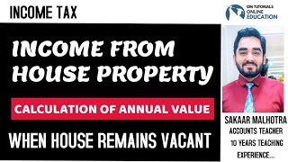 4  INCOME FROM HOUSE PROPERTY  VACANT  HOUSE REMAIN VACANT  INCOME TAX  GAV  ANNUAL VALUE [upl. by Devinna]