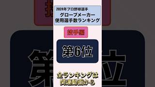 【投手6位】2024年度グローブメーカー使用選手数ランキング投手編第6位 [upl. by Servais466]