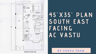 45x35 south east home plan according vastu [upl. by Luba286]