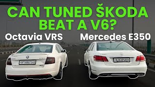 STAGE 1 TUNED OCTAVIA VRS VS MERCEDES E350 V6  DRAG RACE [upl. by Noed48]