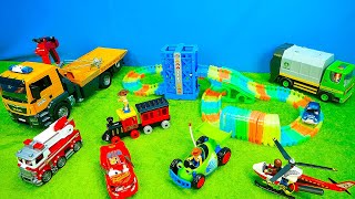 Spielzeugautos Zug Müllauto Feuerwehr Bagger Spiel amp Spaß für Kinder [upl. by Melisent]