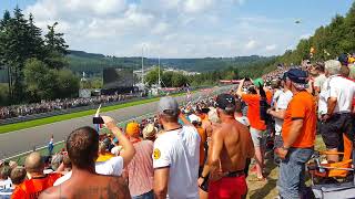 FANS VIEW  F1 Spa 2016  FIRST LAP  Start Crash Max Verstappen Vettel Raikkonen [upl. by Russia]