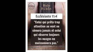 Verset Biblique Du Jour  Ecclésiaste 114  LIncertitude Ne Doit Pas Freiner lAction [upl. by Akihsar]