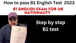 B1 English Exam for UK CitizenshipHow to pass B1 English exam 2023  B1 test London 2023sa pco [upl. by Ahseele347]