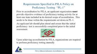 A Look at the Requirements Specified in PJLA Policy on Proficiency Testing Requirements “PL 1” [upl. by Madora]