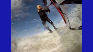 Windsurfing Blue Lagoon Lake St Clair Michigan October 2 2011 RainX [upl. by Eceinej932]