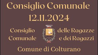 Consiglio Comunale  Colturano  12 Novembre 2024  Approvazione delibera CCRR [upl. by Adamson]