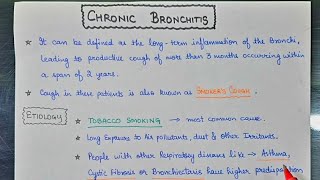 Chronic Bronchitis  Handwritten Notes [upl. by Halilak]