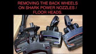 Removing the BACK WHEELS on a SHARK POWER NOZZLE Floor head Vacuum Cleaner [upl. by Blas630]