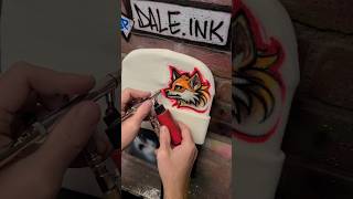 Airbrushing a freehand fox design 🦊 [upl. by Terr]