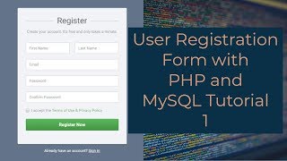 User Registration Form with PHP and MySQL Tutorial 1  Creating a Registration Form [upl. by Bryner658]