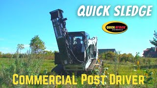 Quick Sledge post pounder for skid steers in action [upl. by Sivra652]