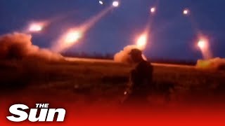 Ukraine fires MLRS artillery at Russian positions near Bakhmut [upl. by Ayifas]