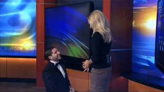 Boyfriend surprises weather girl with surprise proposal  on live TV [upl. by Ggerk297]