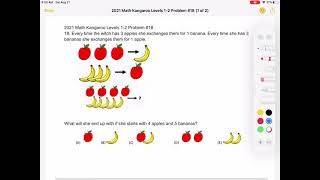 2021 Math Kangaroo Levels 12 Problem 18 [upl. by Evin]