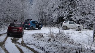 Suzuki SCross Ignis amp Grand Vitara on mountain trails Predelus mountain pass in early winter [upl. by Ahsahtan]