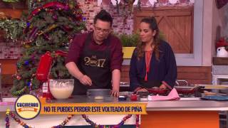 Receta Volteado de piña  Cocineros Mexicanos [upl. by Basil185]