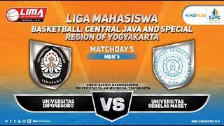 UNIV DIPONEGORO VS UNIV SEBELAS MARET MENS LIMA BASKETBALLKASKUS CJYC 2018 [upl. by Hawkins955]