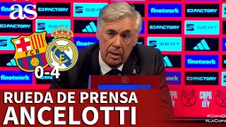 BARCELONA 0 REAL MADRID 4 14  ANCELOTTI rueda de prensa POST partido  Diario AS [upl. by Mchugh]