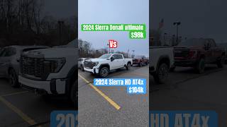 2024 GMC Sierra HD 2500 Denali Ultimate Duramax vs 2024 GMC Sierra HD 2500 AT4x AEV off road truck [upl. by Reginnej280]