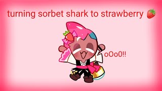 turning sorbet shark cookie to strawberry 🍓 cookie run kingdom [upl. by Husha862]