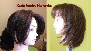 Haircuts and Bangs for round face  Karin Sandra Hairstyles [upl. by Flanders]